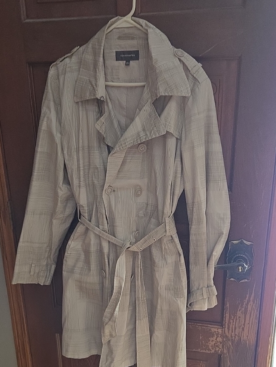 Denver Hayes Jackets & Blazers - 3 For $40 Denver Hayes Beige Plaid Trench Coat with Belt